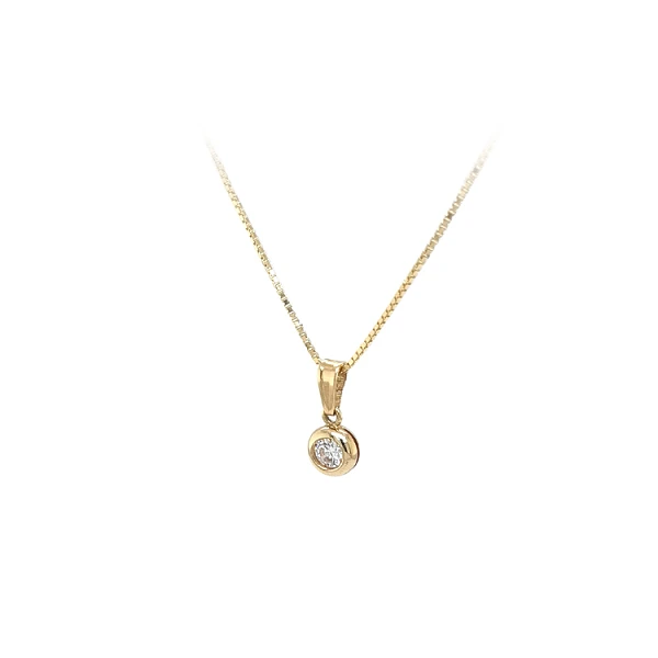 Gold Pendant Solitaire with Zircon