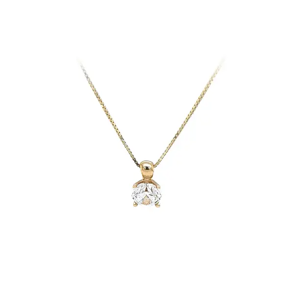 Gold Pendant Solitaire with Zircon