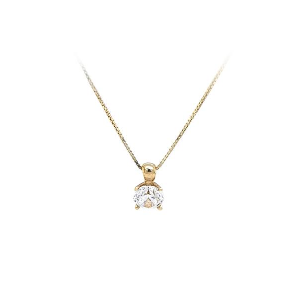 Gold Pendant Solitaire with Zircon