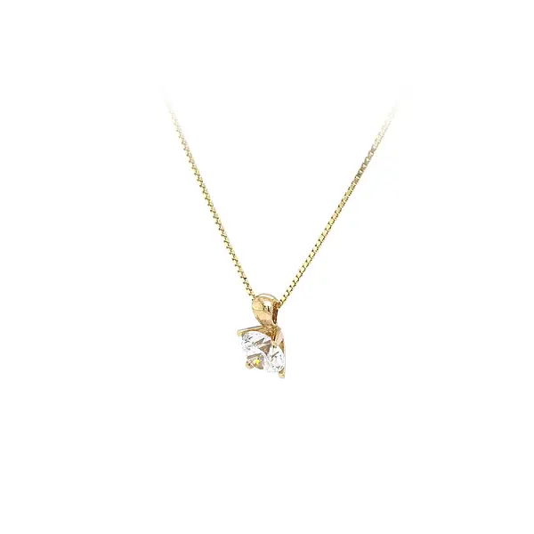 Gold Pendant Solitaire with Zircon