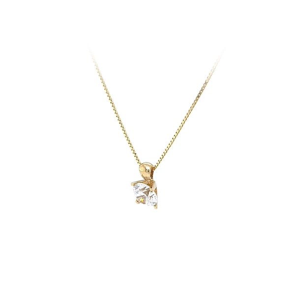 Gold Pendant Solitaire with Zircon