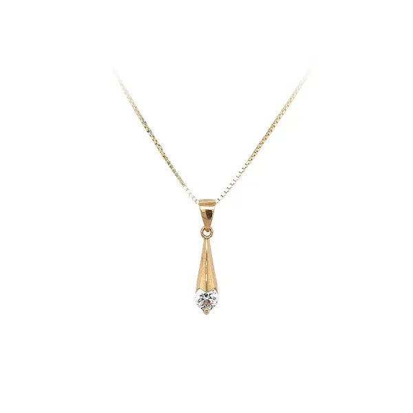 Gold Pendant with Zircon