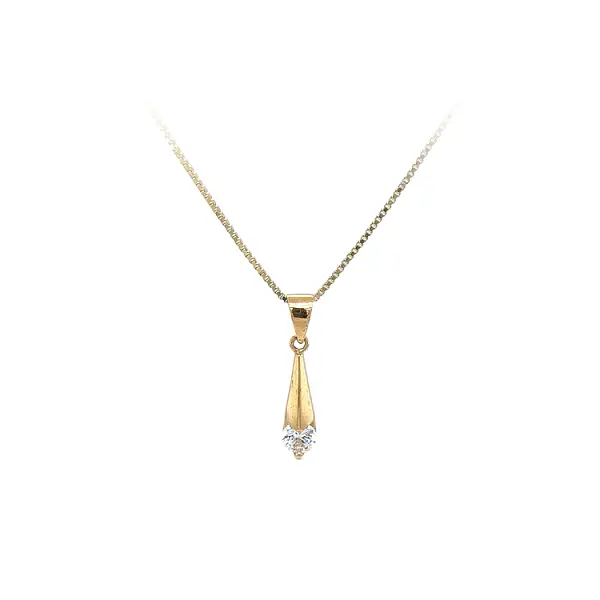 Gold Pendant with Zircon