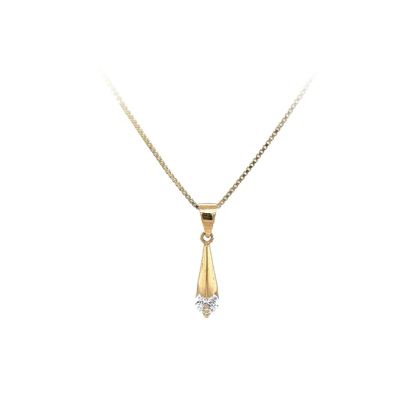 Gold Pendant with Zircon