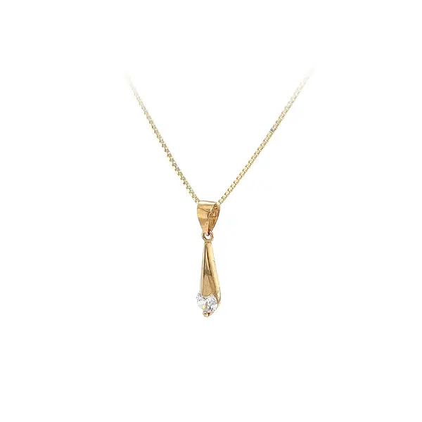 Gold Pendant with Zircon