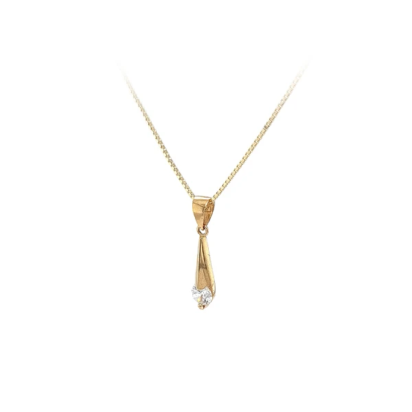 Gold Pendant with Zircon