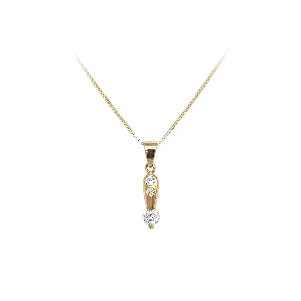 Gold Pendant with Zircons