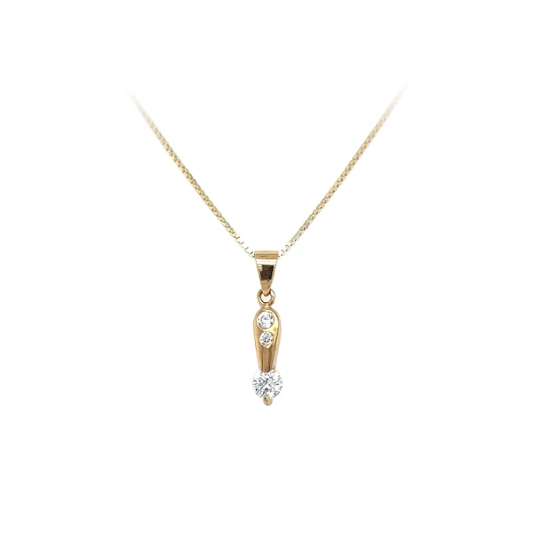 Gold Pendant with Zircons