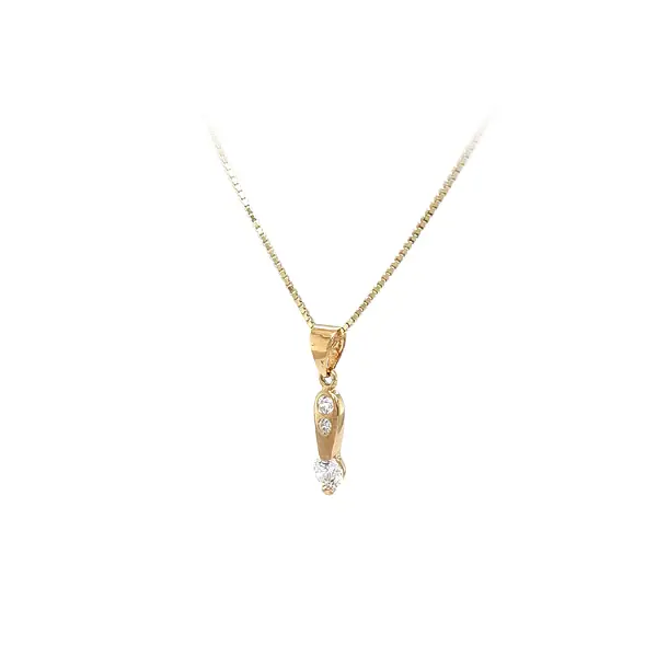 Gold Pendant with Zircons