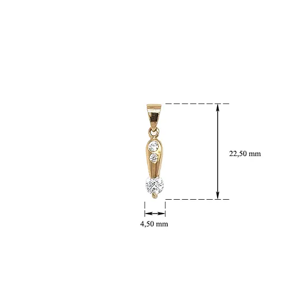 Gold Pendant with Zircons