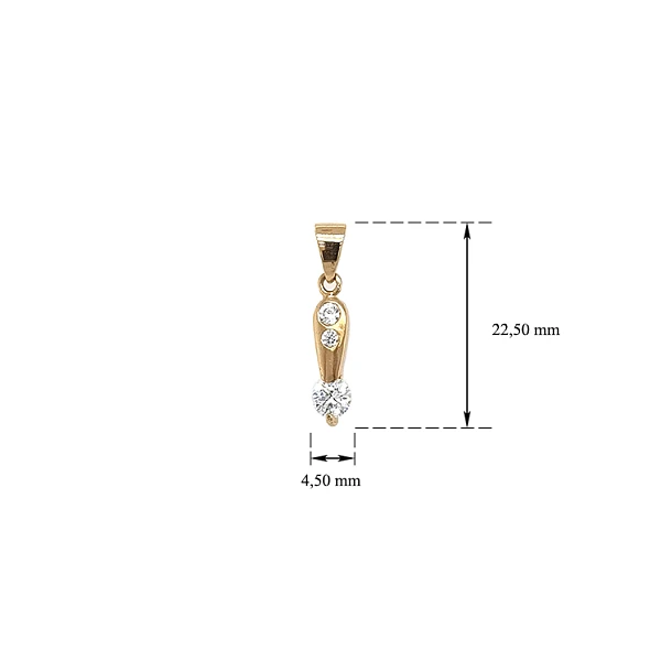 Gold Pendant with Zircons