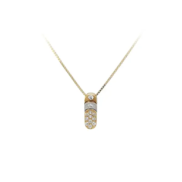 Gold Pendant with Zircons