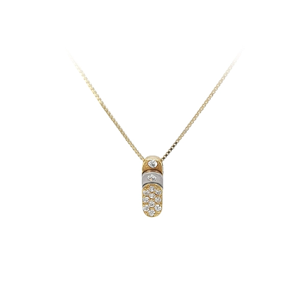 Gold Pendant with Zircons