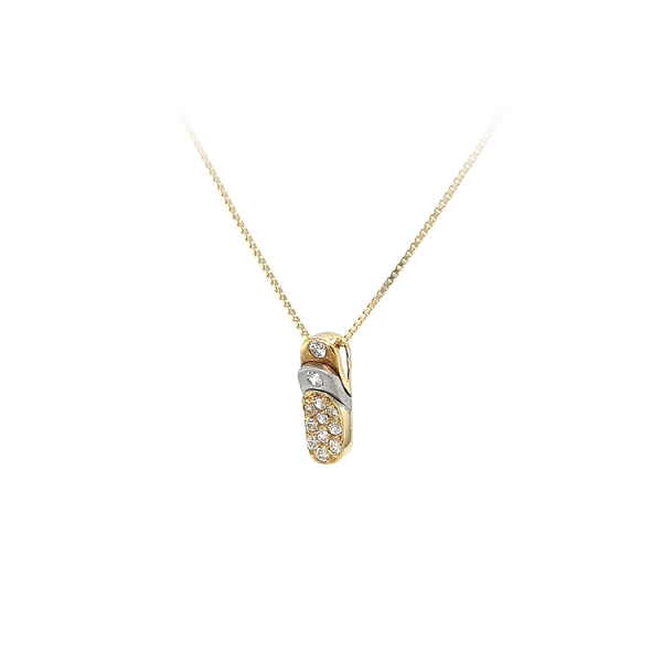 Gold Pendant with Zircons