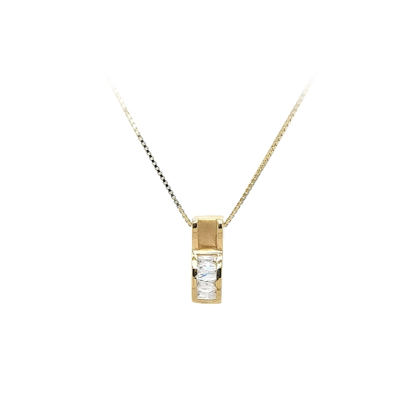 Gold Pendant with Zircons