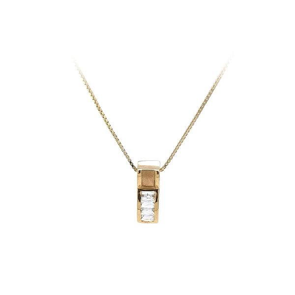 Gold Pendant with Zircons