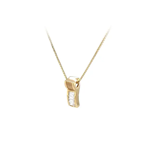 Gold Pendant with Zircons