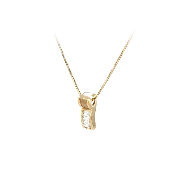Gold Pendant with Zircons