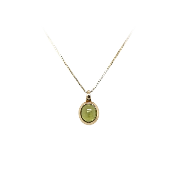 Gold Pendant with Green Stone
