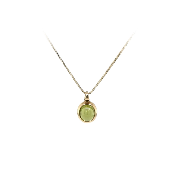 Gold Pendant with Green Stone
