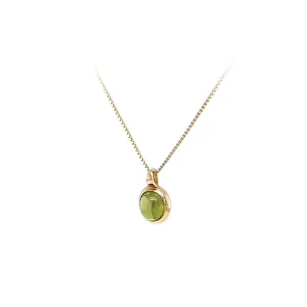 Gold Pendant with Green Stone
