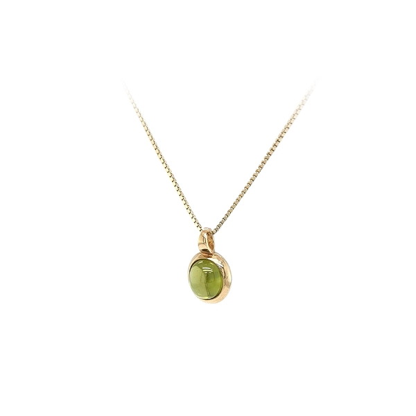 Gold Pendant with Green Stone