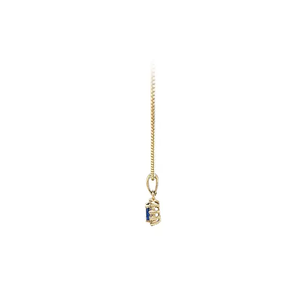 Gold Pendant with Blue Stone