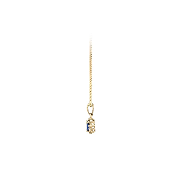 Gold Pendant with Blue Stone
