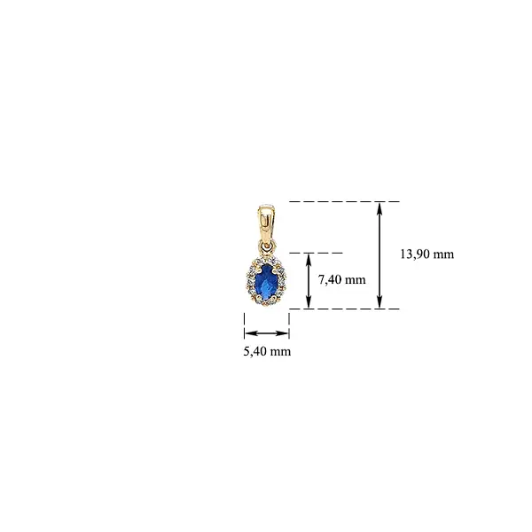 Gold Pendant with Blue Stone