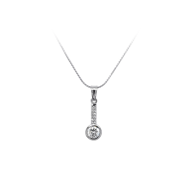 Pendant with White Gold Zircons