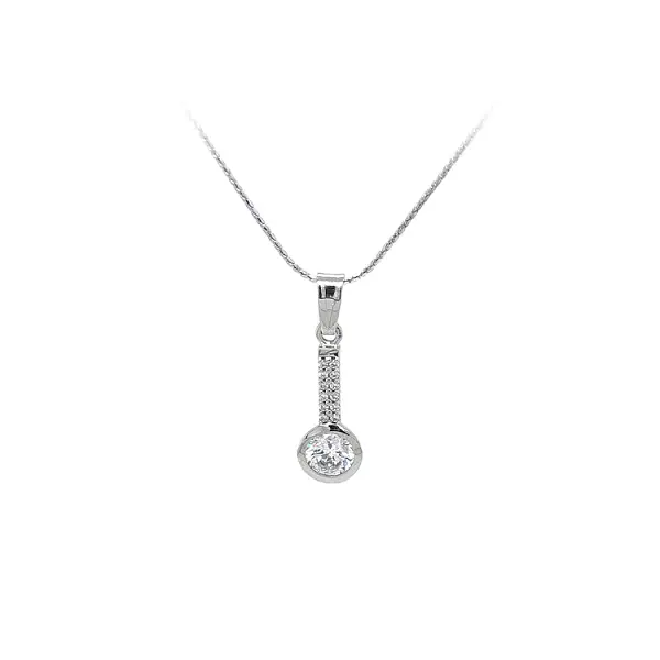 Pendant with White Gold Zircons