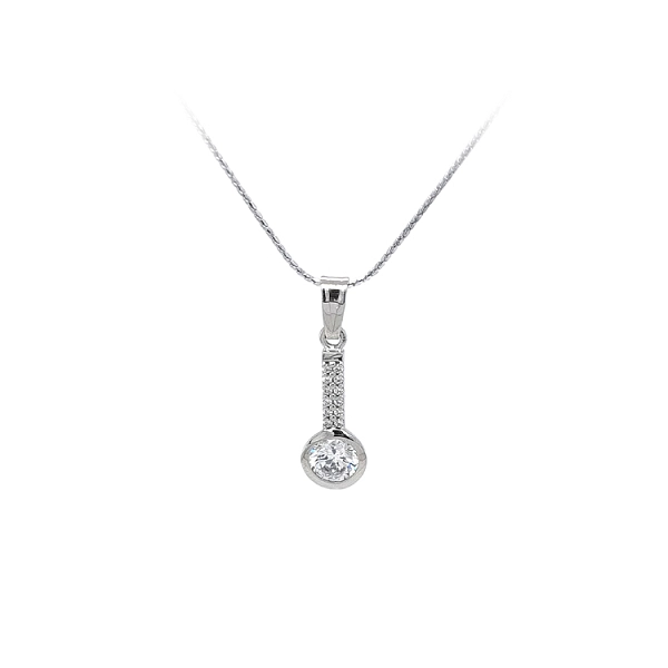 Pendant with White Gold Zircons