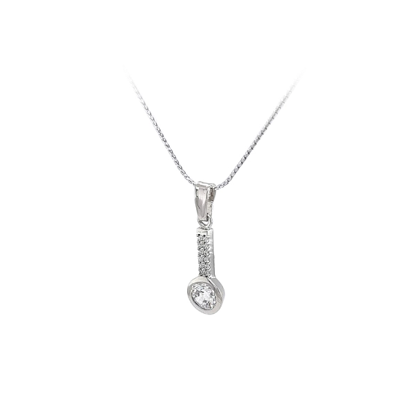 Pendant with White Gold Zircons