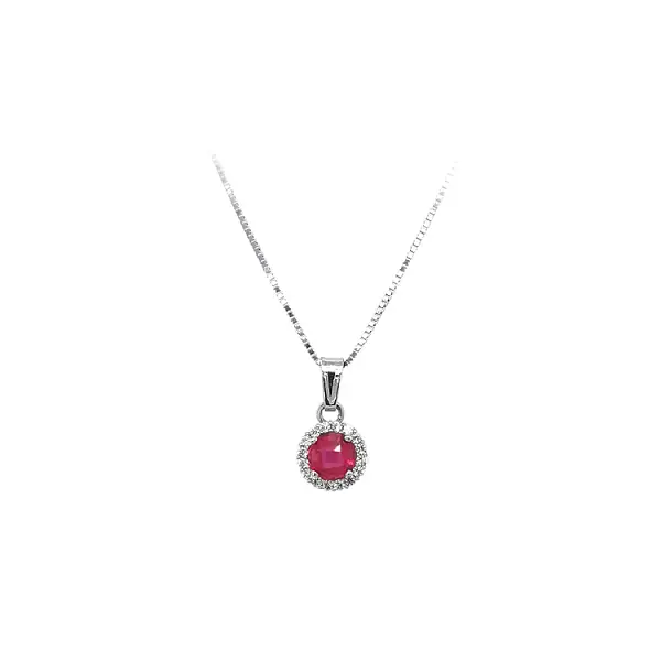 Gold Pendant with Red Stone