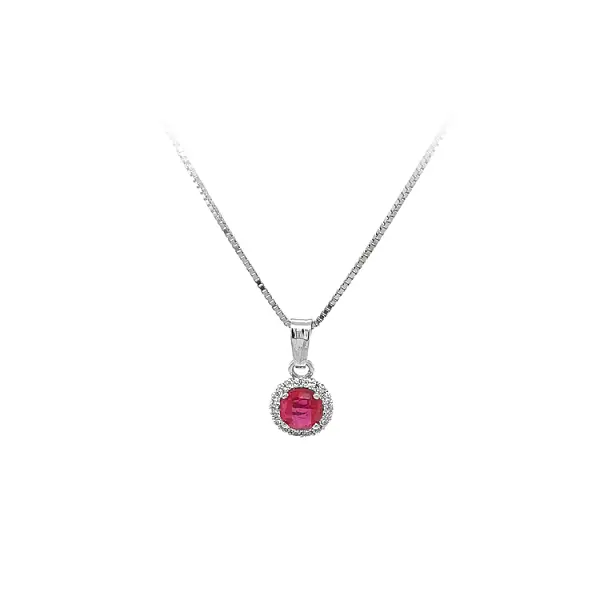 Gold Pendant with Red Stone