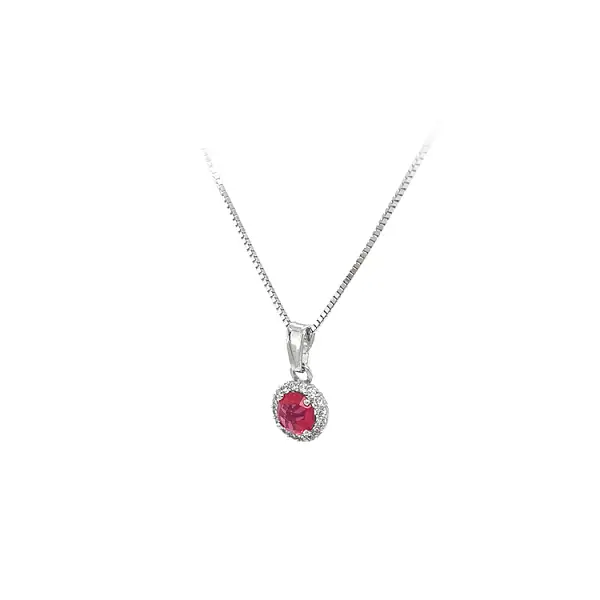 Gold Pendant with Red Stone