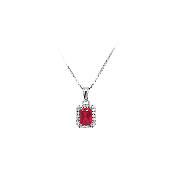 Gold Pendant with Red Stone