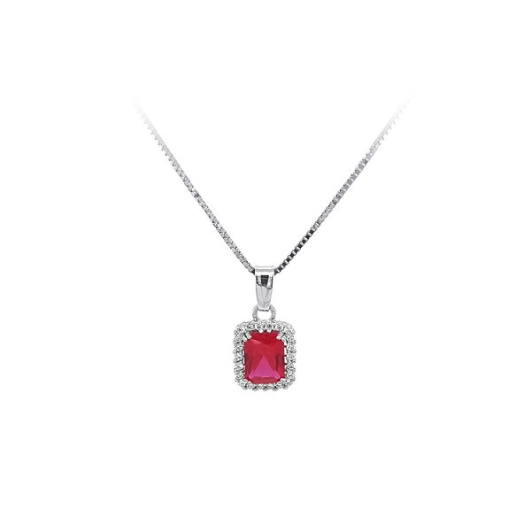 Gold Pendant with Red Stone