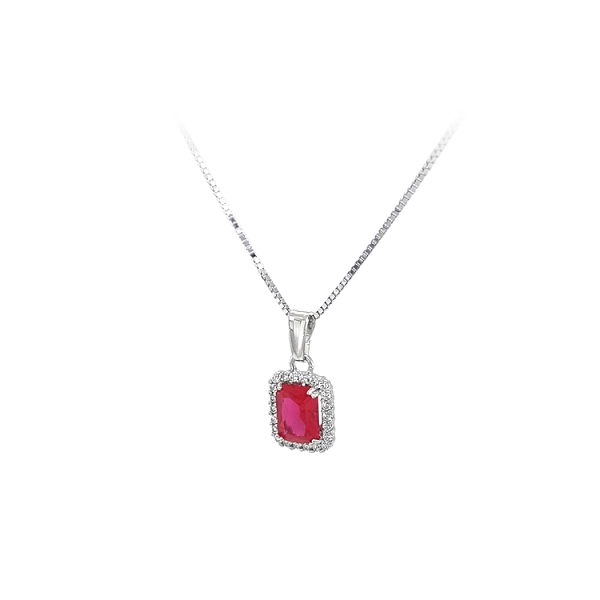 Gold Pendant with Red Stone