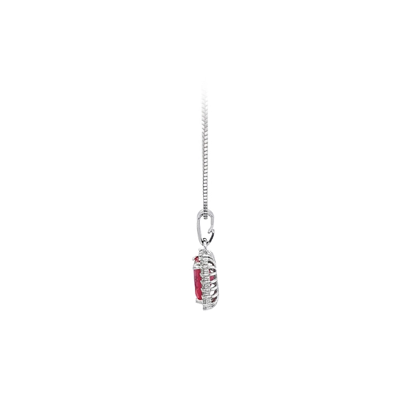 Gold Pendant with Red Stone