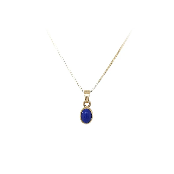 Gold Pendant with Lapis Lazuli