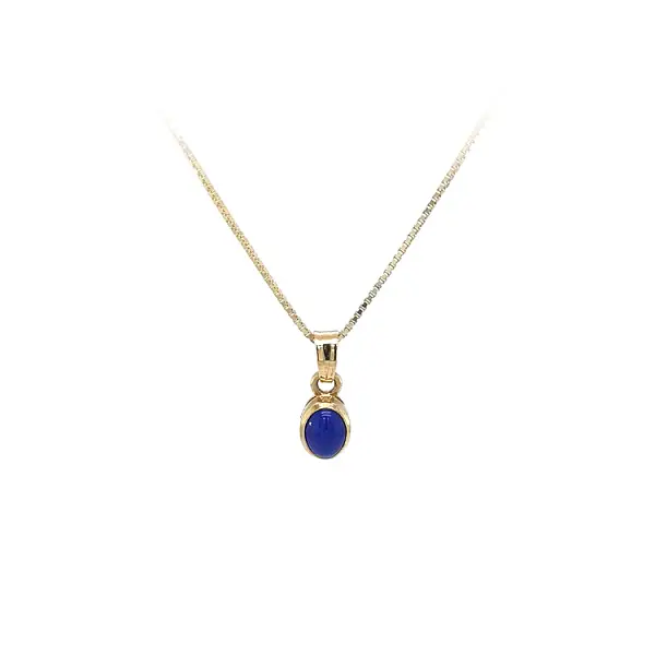 Gold Pendant with Lapis Lazuli