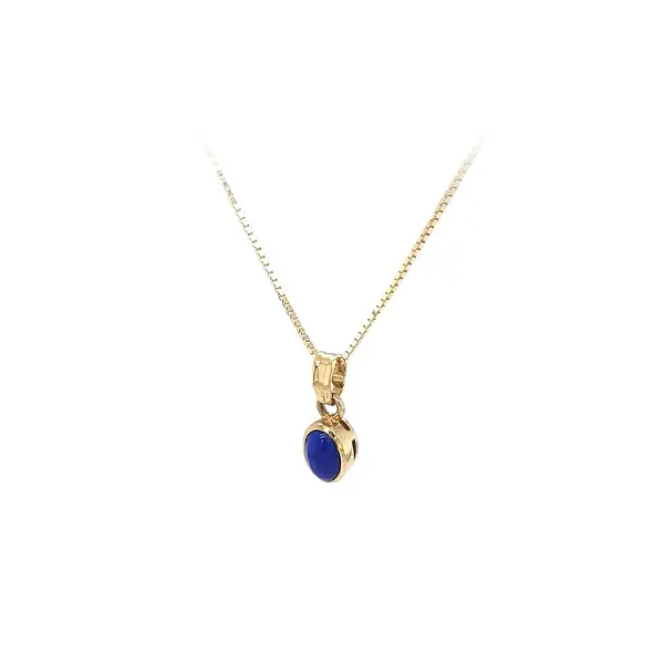 Gold Pendant with Lapis Lazuli