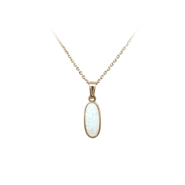 Gold Pendant with Opal