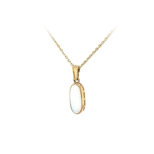 Gold Pendant with Opal