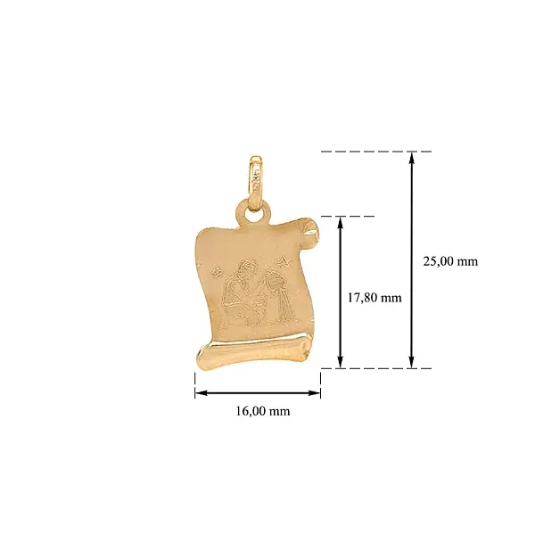 Gold Pendant Aquarius