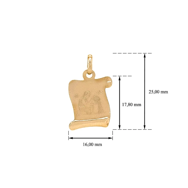 Gold Pendant Aquarius