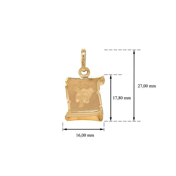 Gold Pendant Aquarius