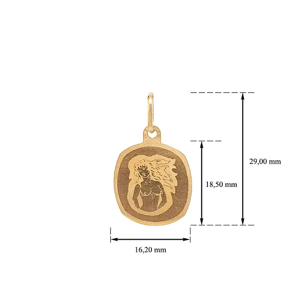 Gold Pendant Sign of the Virgin