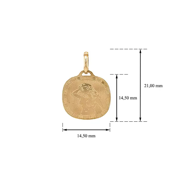 Gold Pendant Sign of the Virgin